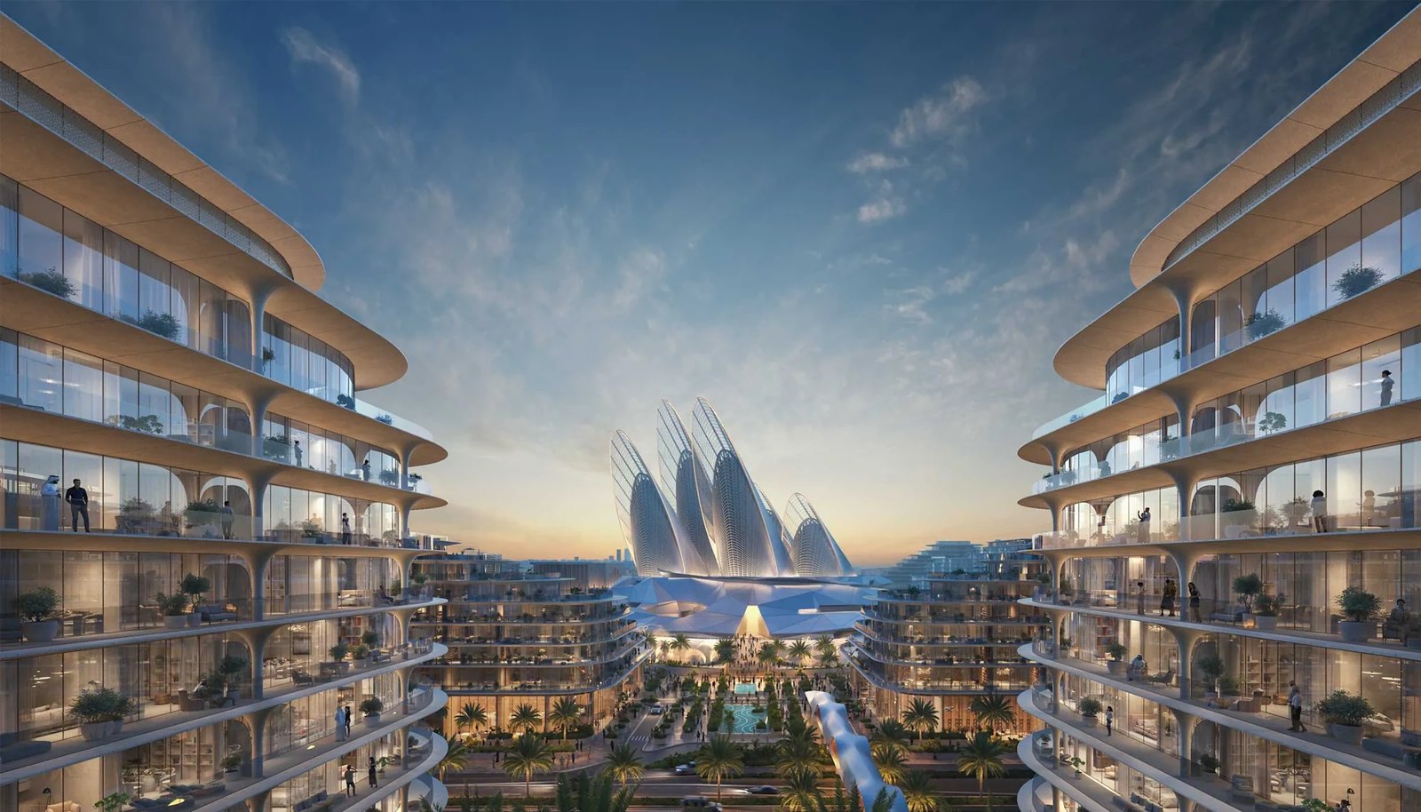 The Row Saadiyat amenities view — off-plan apartments in Saadiyat Island