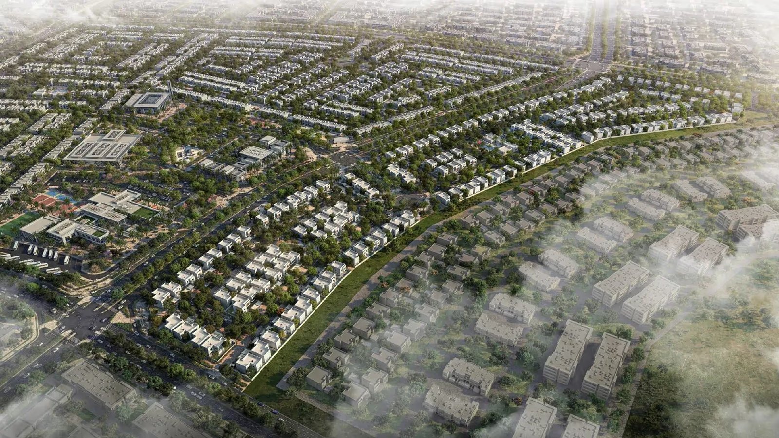 Noya Luma amenities view — off-plan villas in Yas Island