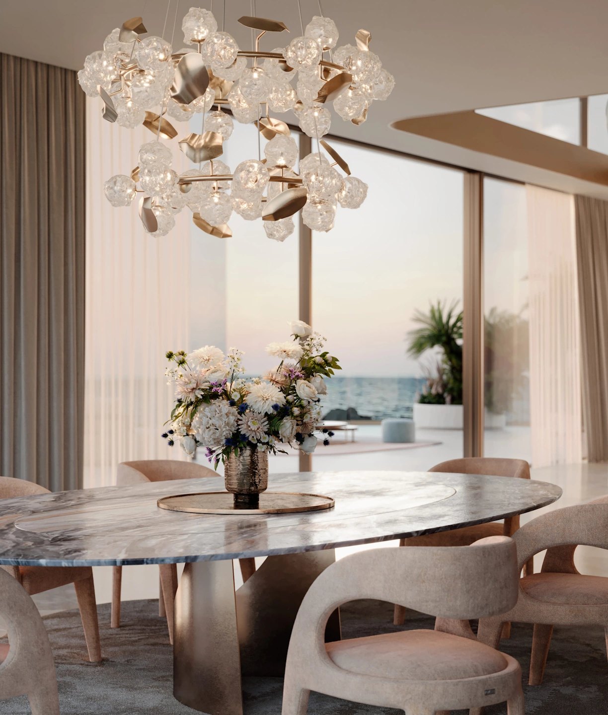 Jacob & Co Beachfront Living interior view — off-plan apartments, penthouses, villas in Abu Dhabi City