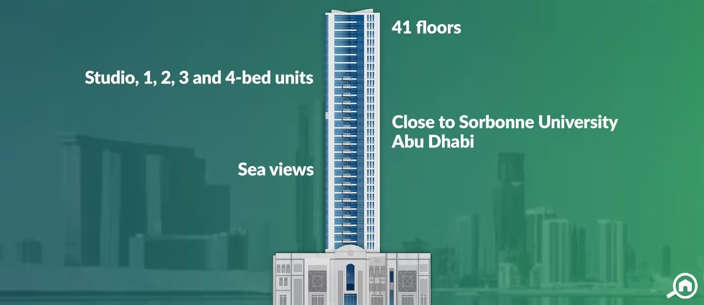 Al Muhaimat Tower amenities view — off-plan apartments, penthouses in Al Reem Island