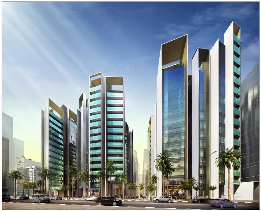 Rdk Towers exterior view — off-plan apartments in Al Reem Island