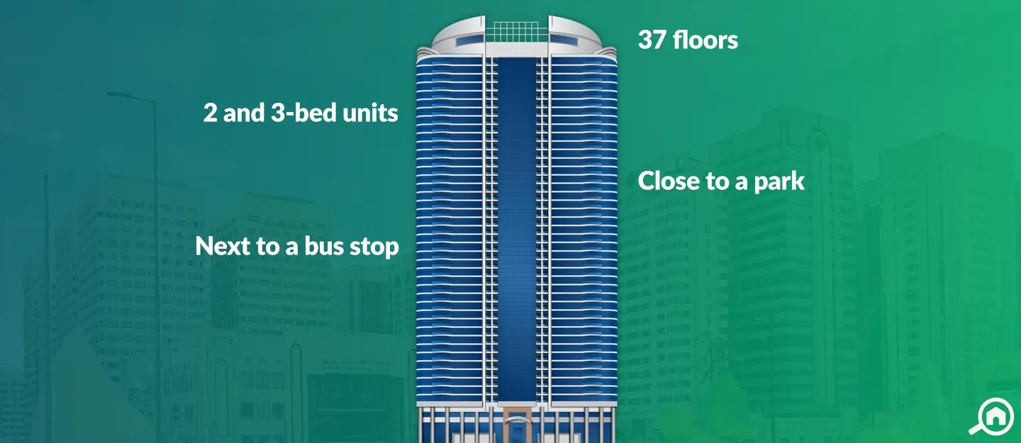 Al Aryam Tower exterior view — off-plan apartments in Al Zahiyah