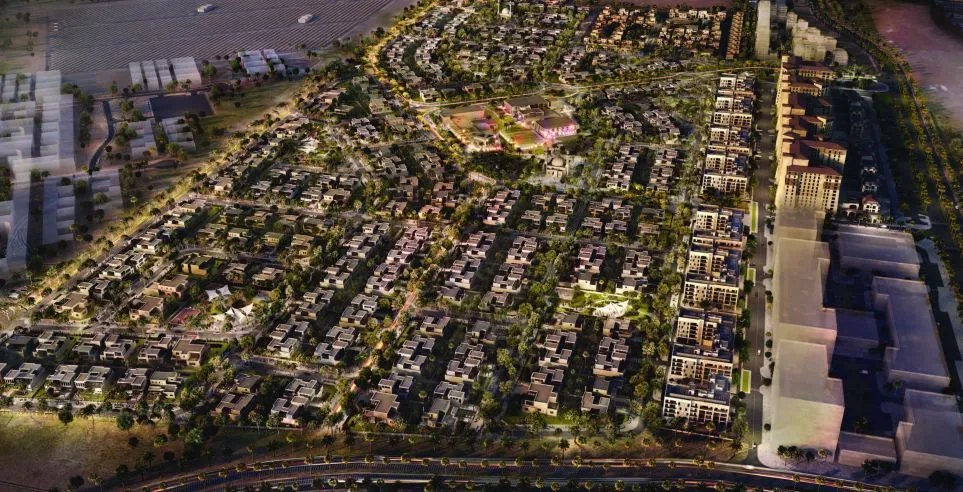 Al Merief exterior view — off-plan villas in Khalifa City
