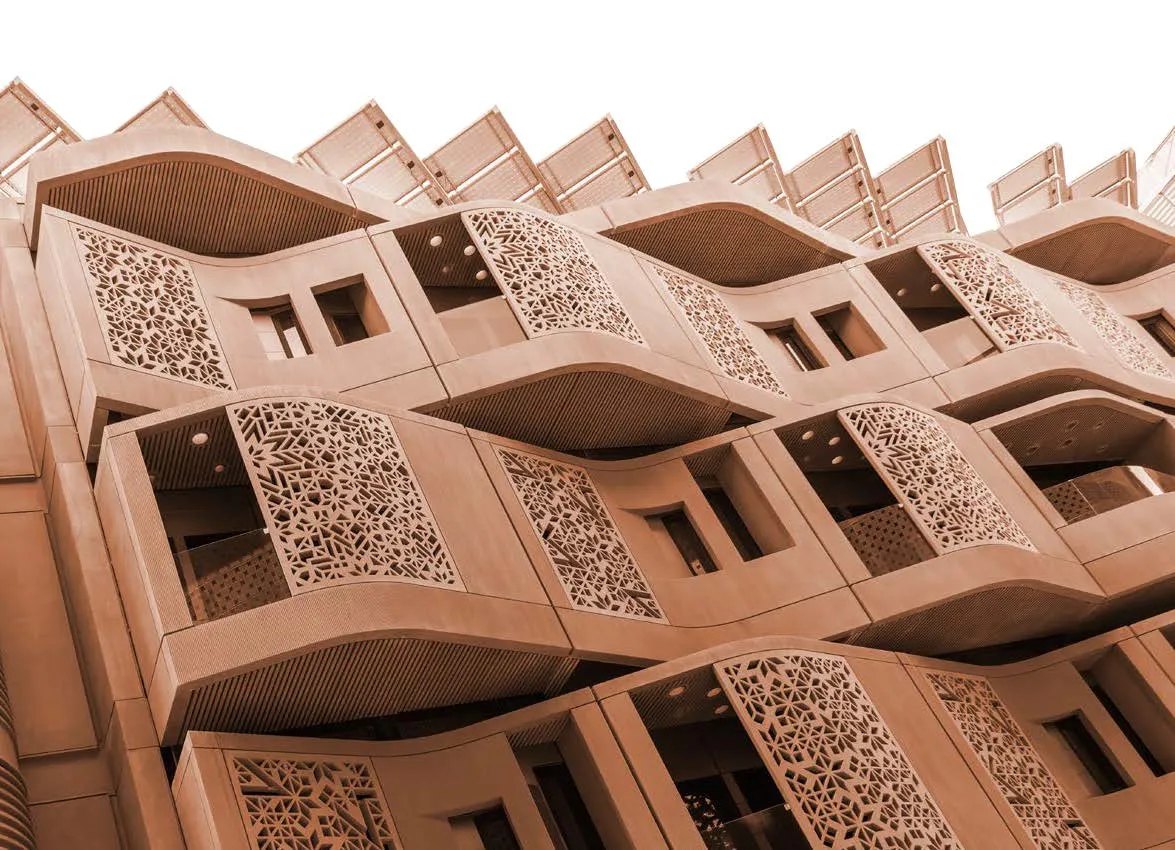 Al Mahra exterior view — off-plan apartments in Masdar City
