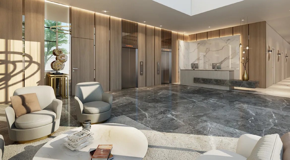 The Gate amenities view — off-plan apartments in Masdar City