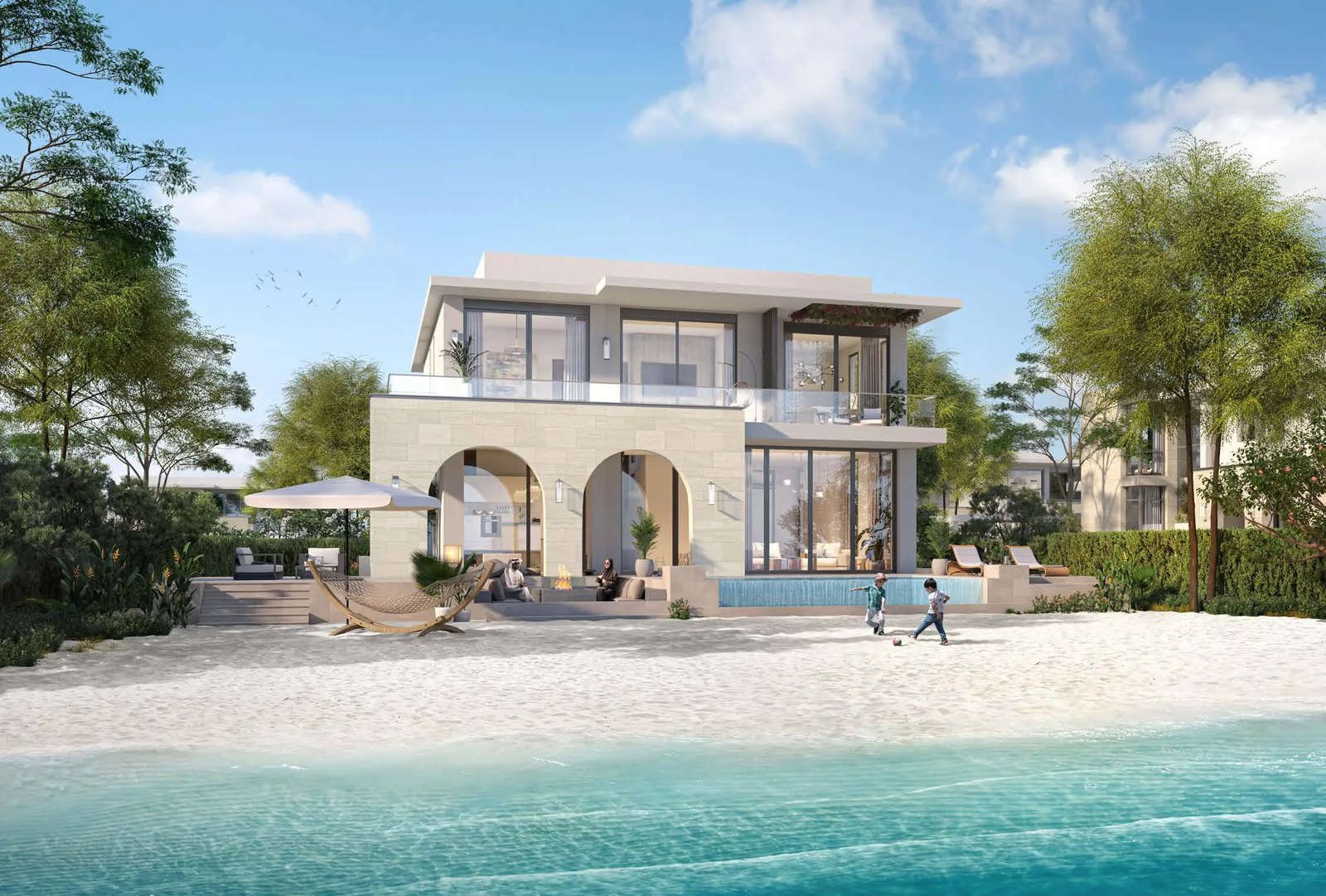 Ramhan amenities view — off-plan villas in Ramhan Island