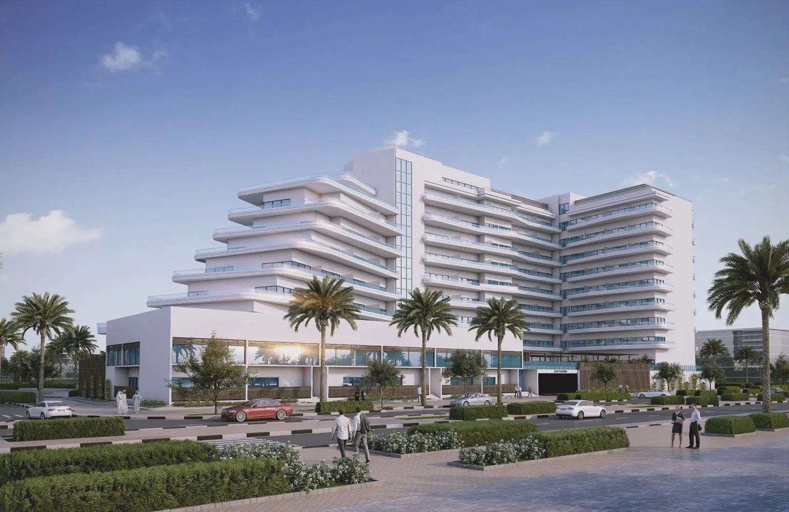 Mayyas at the Bay exterior view — off-plan apartments, townhouses in Yas Bay