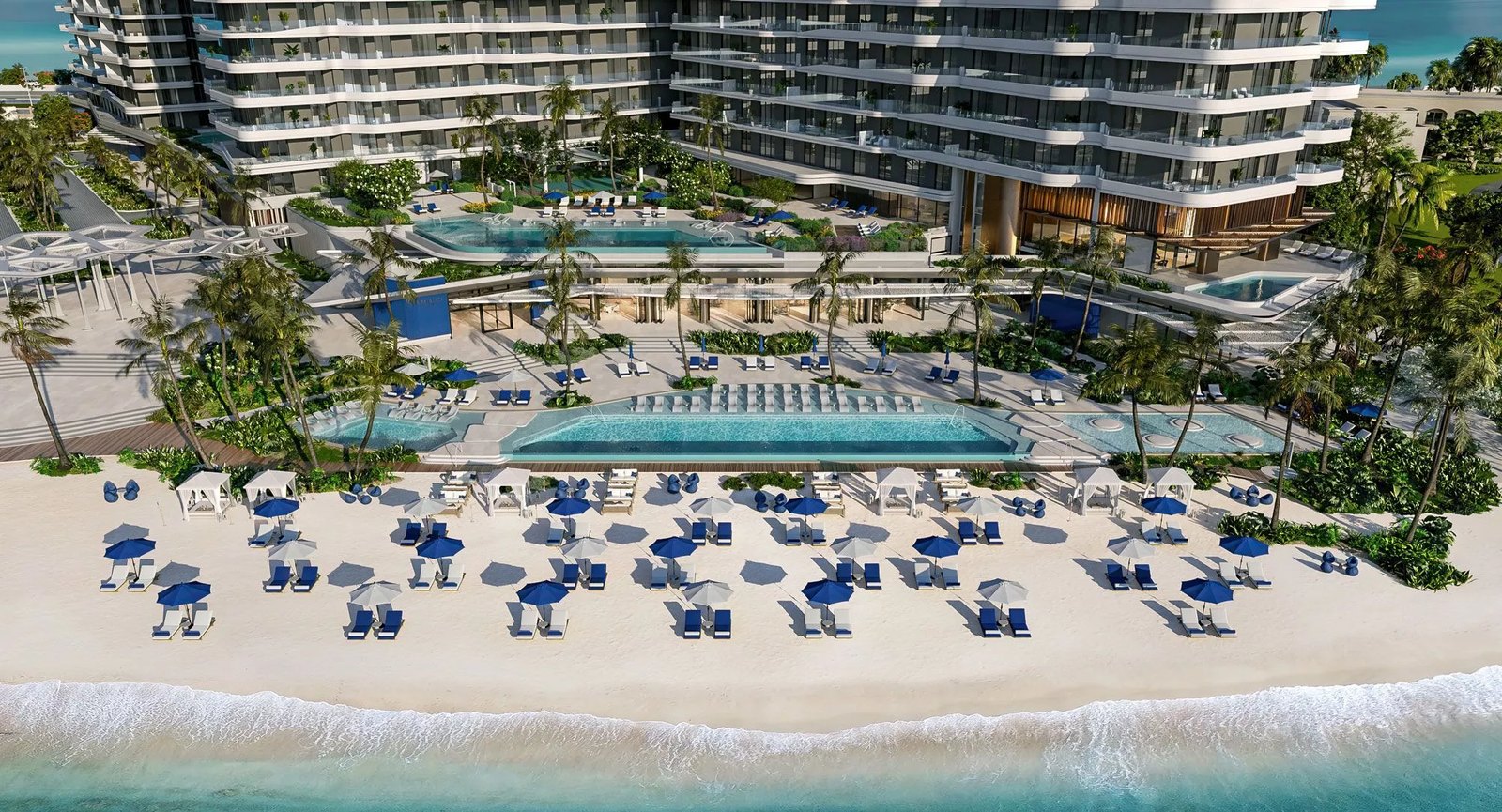 Nikki Beach exterior view — off-plan apartments, villas in Ras Al Khaimah