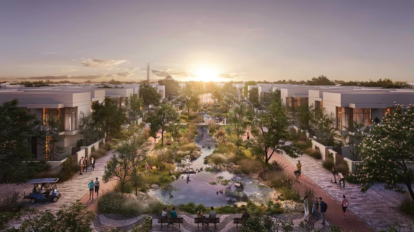 The Sustainable City exterior view — off-plan townhouses in Yas Island